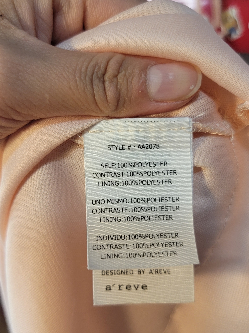 Areve Peach Lace-Embroidered Slip Midi Dress Size Large - Picture 4 of 6
